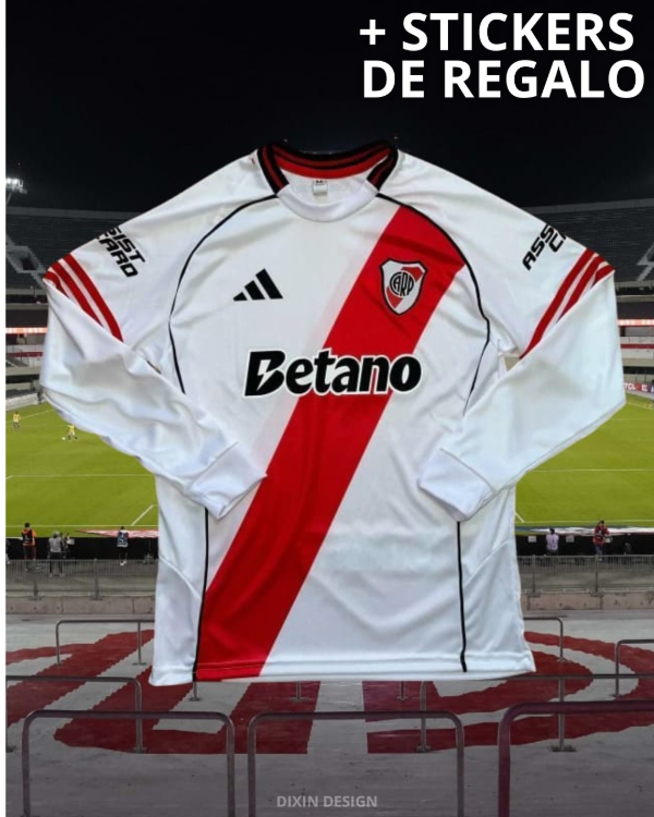 Producto - Remera River Plate - Manga Larga Titular + Sticker de Regalo
