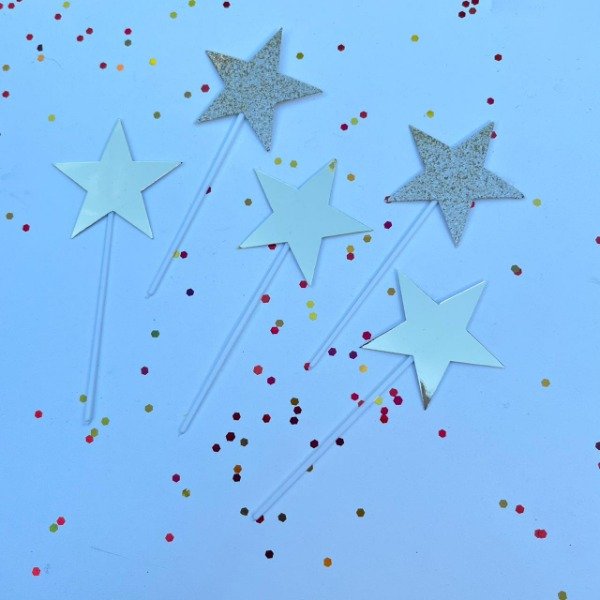 Producto - CAKE TOPPER ESTRELLAS CHAMPAGNE X 10