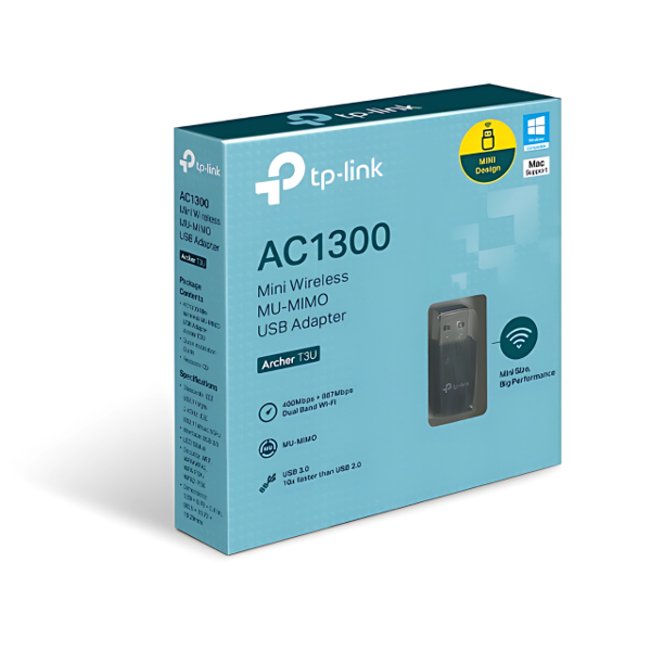 Producto - PLACA DE RED USB WIFI (ARCHER T3U) MU-MIMO AC1300 MINI WIRELESS - TP-LINK
