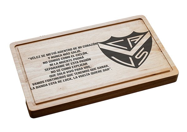 Producto - Tabla Picada De Madera Pino Velez Futbol Hinchada