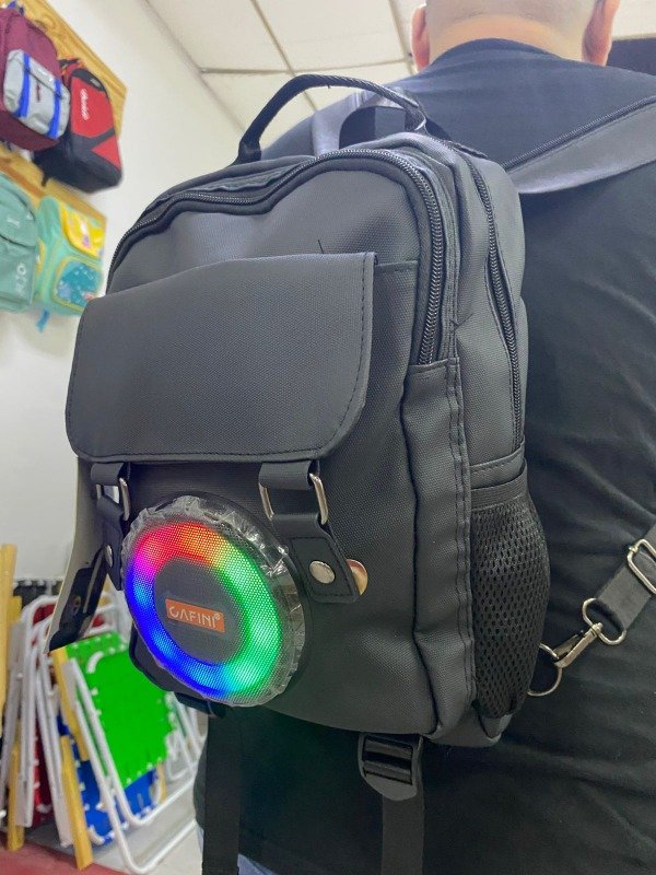 Producto - Mochila Con Parlante Bluetooth Rgb 3 Pulgadas Negro