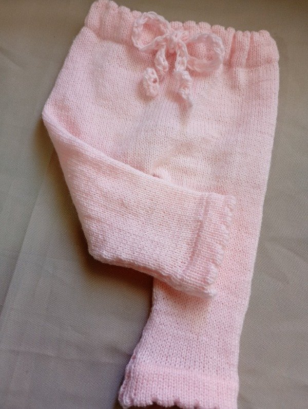Producto - Pantalón largo de lana. Rosa. Talle 1 (0 - 3 meses)