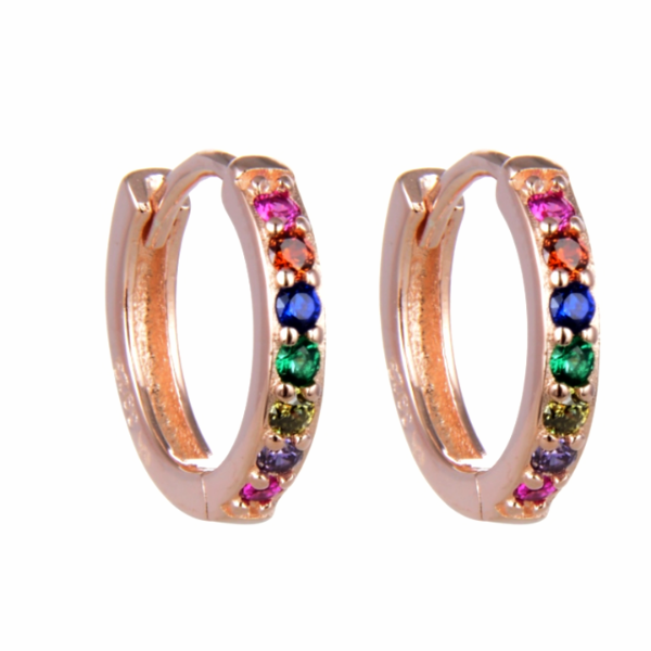 Producto - Argollas Multicolor. Plata Rosé