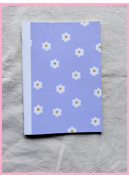 Producto - Cuaderno flexible abrochado - Modelo Flores blancas