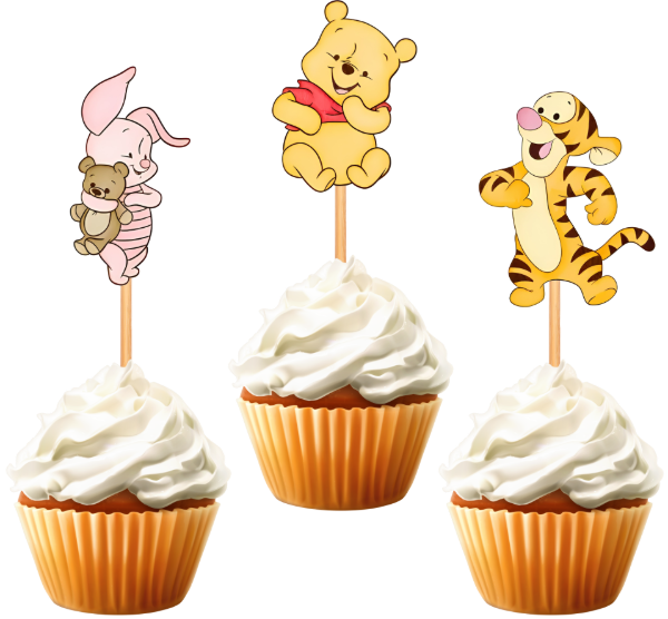 Producto - TOPPER CUPCAKE WINNIE POOH FORMA X 10