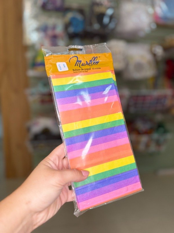 Producto - Bolsa cotillón rayas multicolor x10u