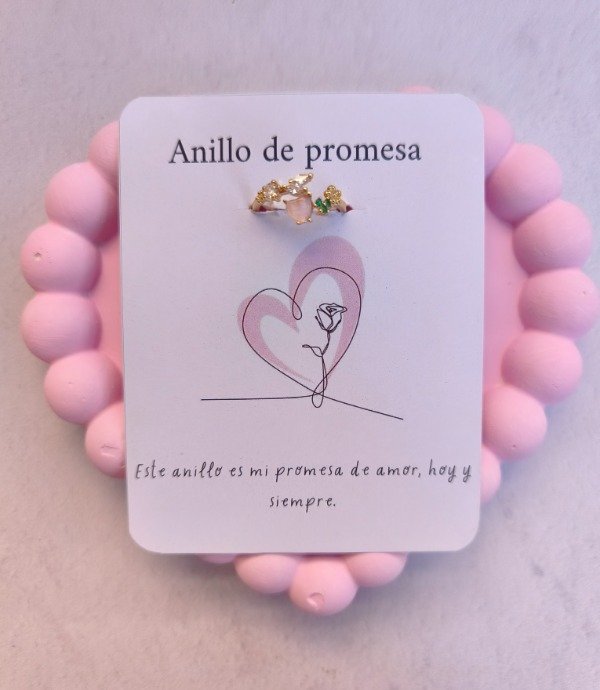 Producto - Anillo dorado corazón y flores - 2