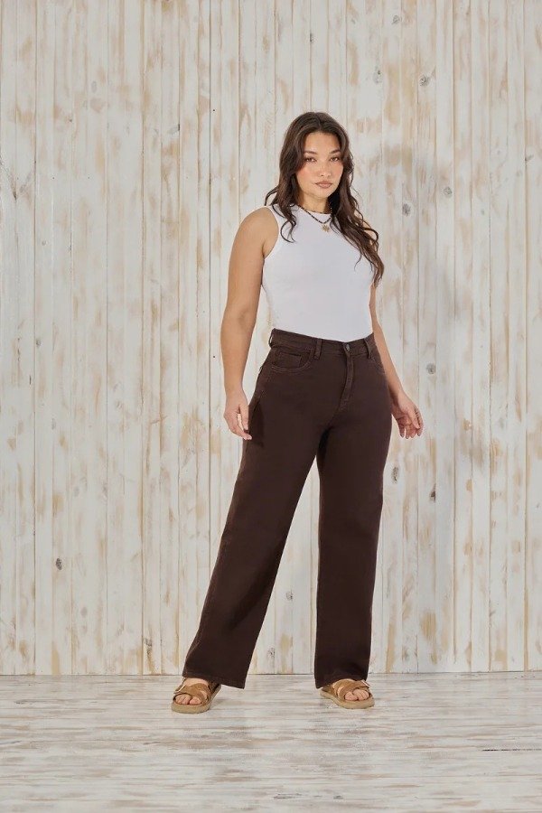 Producto - Jean WIDELEG CENITHO chocolate -  elastizado - 3