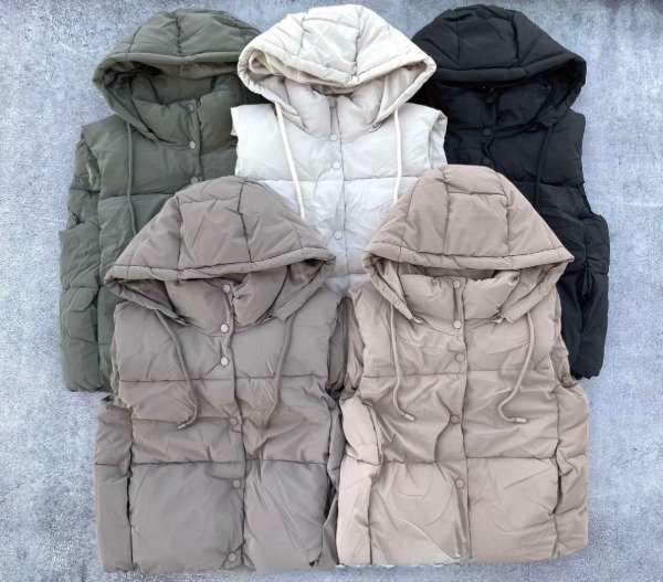 Producto - S24 Chaleco Puffer Marca HHP Importado Beige Bordo Camel Crema Negro