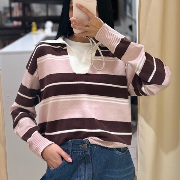 Producto - SWEATER CHOMBA RAYADO ROSA