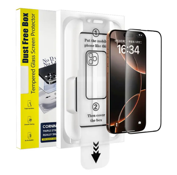 Producto - Vidrio Templado iPhone 15 Con Caja Colocadora 9h 9d