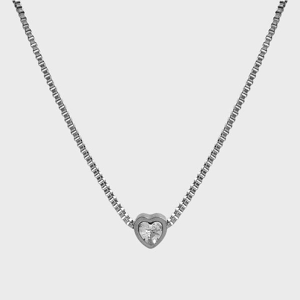 Producto - Collar de acero quirúrgico - 45 a 50cm - Cuadrada - Susano corazón