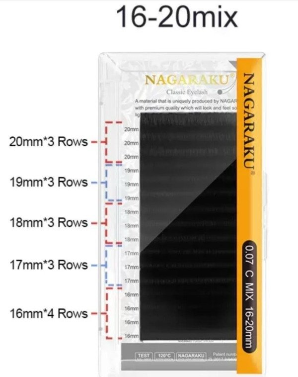 Producto - PESTAÑAS VOLUMEN AMERICANO NAGARAKU 07D MIX 16-20