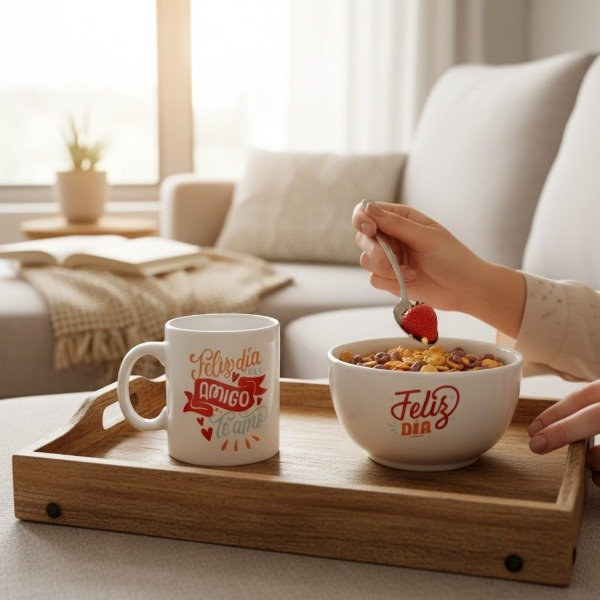 Producto - SET DE TAZA RECTA Y CUENCO DIA DEL AMIGO EN CAJA CUENCO SURTIDO