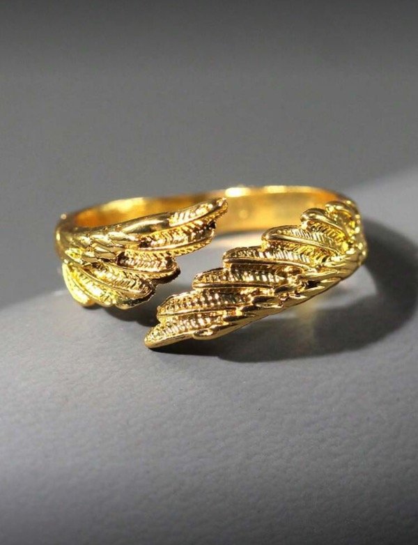 Producto - Anillo alas dorado y peltre