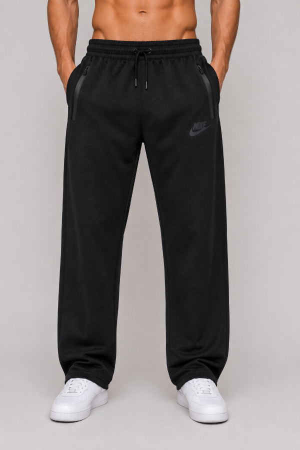 Producto - Pantalón Recto tipo Baggy Unisex Negro Pipa - 1