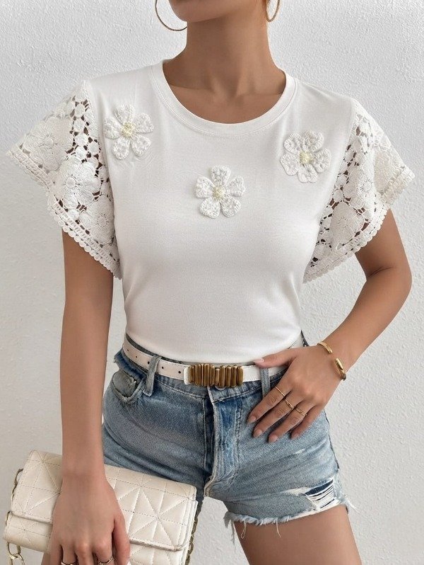 Producto - REMERA DAISY DETALLES MANGA CROCHET