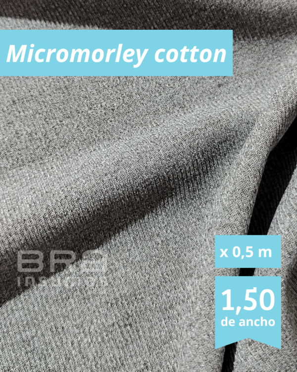Producto - Micromorley cotton 1,5 m de Ancho - Gris melange (x 1/2 Metro) - 2