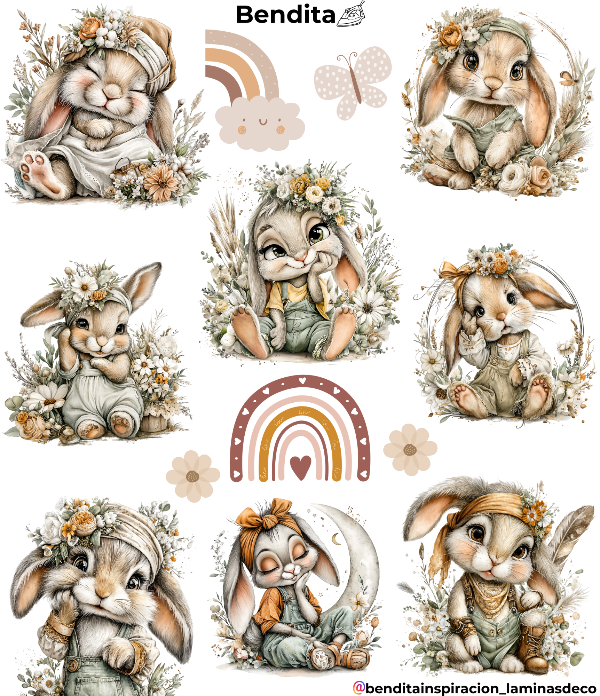 Producto - Bendita Plancha conejitas boho