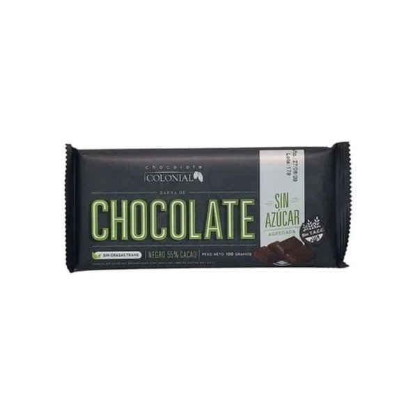 Producto - Chocolate -COLONIAL- al 55 cacao orgánico sin azúcar