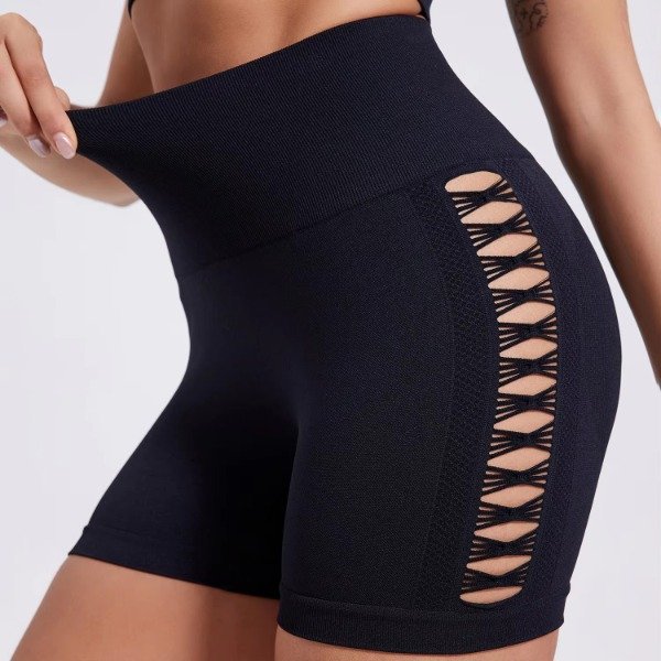 Producto - Short Seamless Calado Lateral Negro