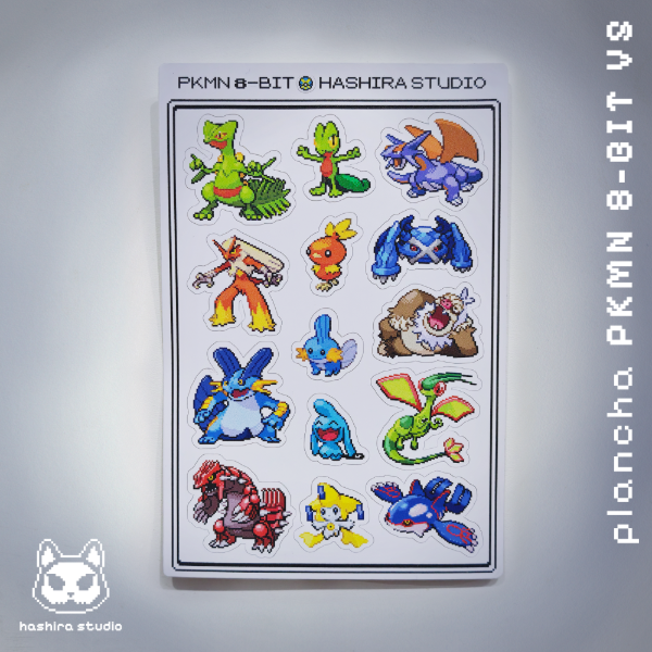 Producto - Plancha de Stickers PKMN 8-BIT - V5