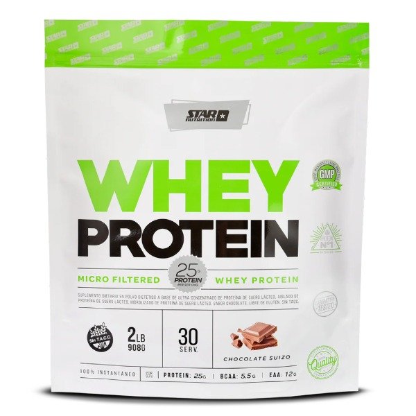 Producto - Whey Protein Star Nutrition x 908 Gr - Doypack sabor Chocolate Suizo