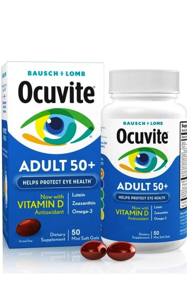 Producto - Bausch y Lomb Ocuvite Adult 50 - 50 Cápsulas Luteína Omega 3 - Suplemento Ocular