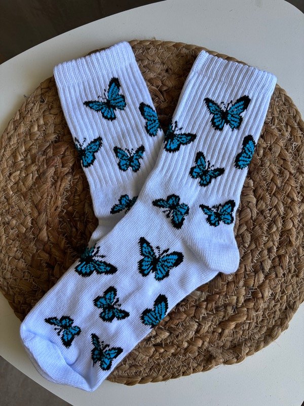 Producto - Medias tenis Mariposas celestes