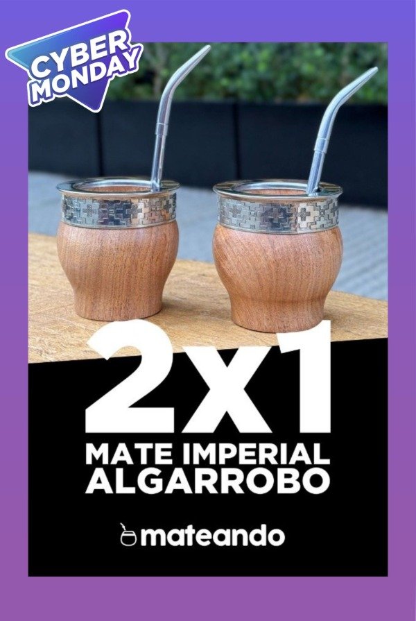 Producto - 2x1 MATE IMPERIAL ALGARROBO RÚSTICO - GUARDA PAMPA