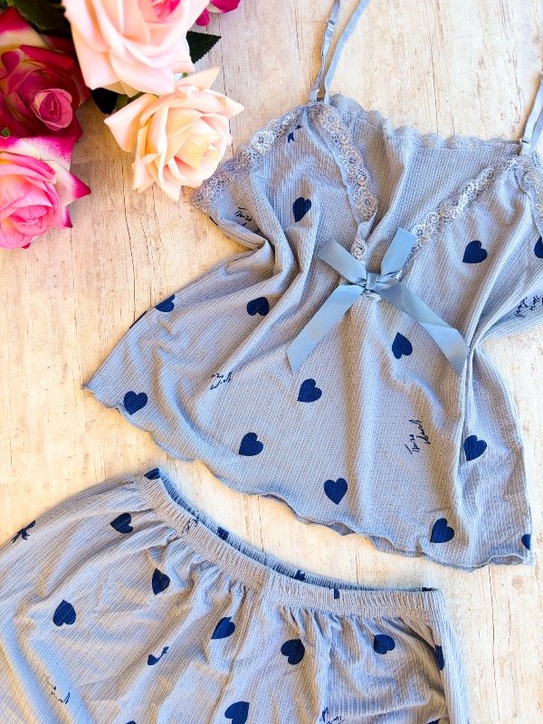 Producto - Pijama Puntilla Celeste