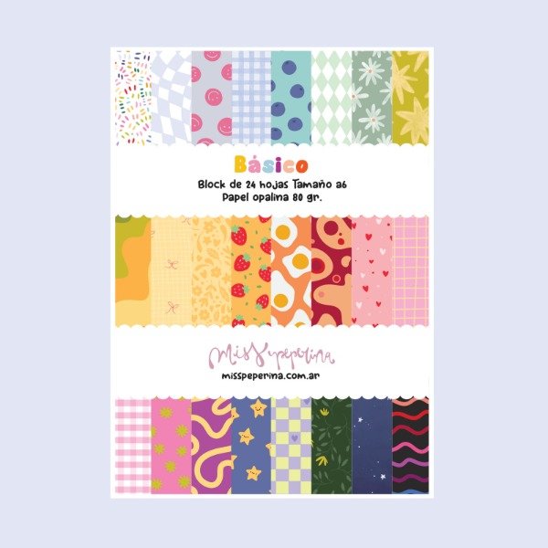 Producto - Block de 24 papeles a6 - Básicos