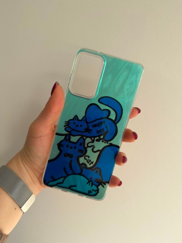Producto - Case metalizada diseño gatos
