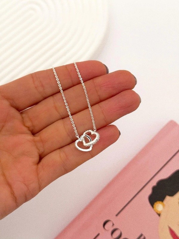 Producto - Collar 2 Corazones Strass A.B.