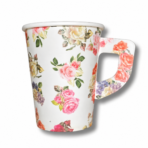 Producto - TAZA DE POLIPAPEL VINTAGE FLORES 266cc x 6 un.