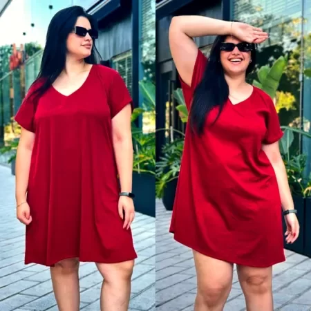 Producto - VESTIDO CORTO ESCOTE V ALBA ROJO