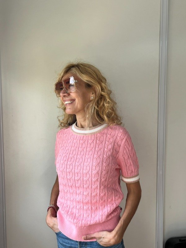 Producto - Tommy Hilfiger Sweater Manga Corta Rosa