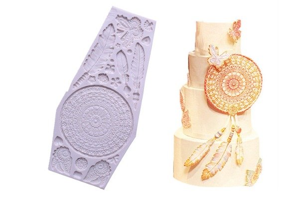 Producto - MOLDE SILICONA DECORATIVOS ATRAPASUEÑOS CON PLUMAS