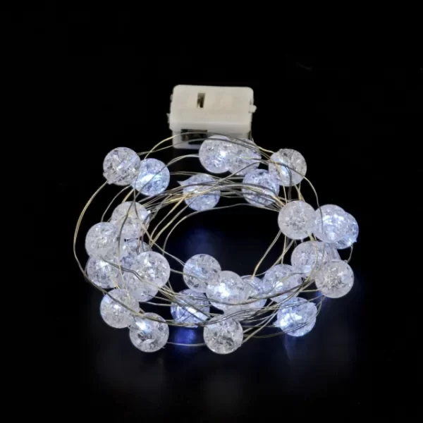 Producto - Mecanismo alambre bolita diamante 20 leds x12 - Blanco