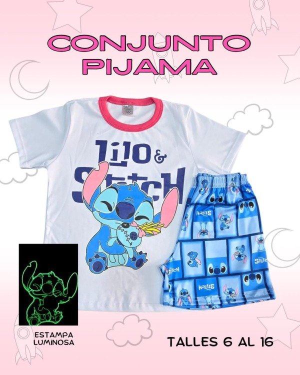 Producto - Pijama Stitch corto brilla en la oscuridad