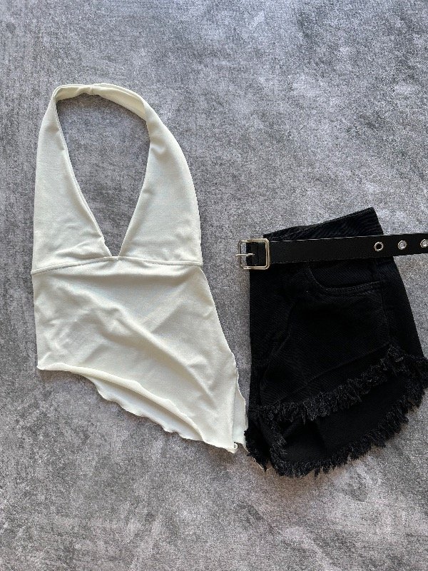 Producto - Short tiro alto con flecos