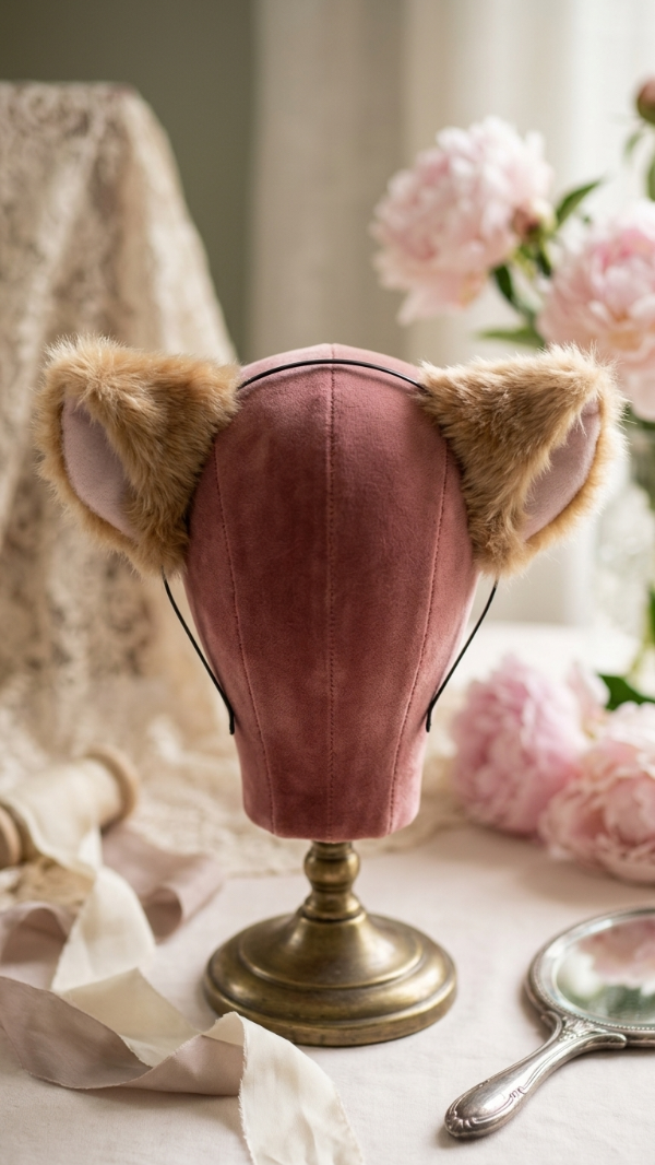 Producto - vincha de gato simple beige