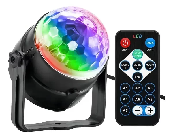 Producto - Mini Luz Bola Disco Led Rgb Mini Dj Audioritmica Control Usb Luz Rgb