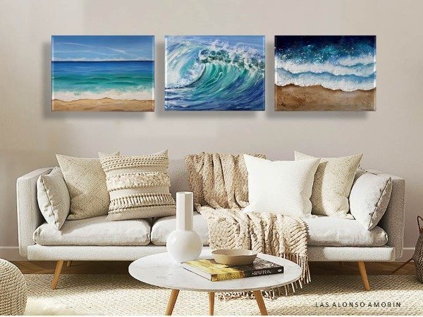 Producto - Cuadro TRIPTICO PLAYAS Disponible