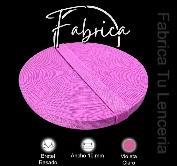 Producto - Bretel Violeta Claro 10mm rasado nylon (1 metro)