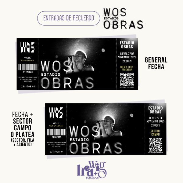 Producto - Entradas de recuerdo 14x6 - WOS en Obras
