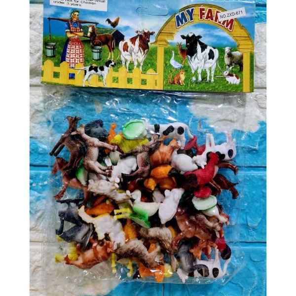 Producto - Set animales granja goma por 50