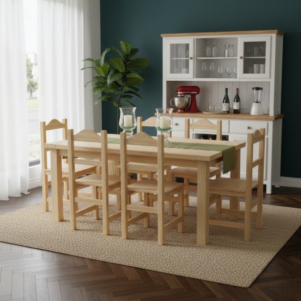 Producto - Combo Mesa Eco 1,60 m + 6 Sillas Coloniales