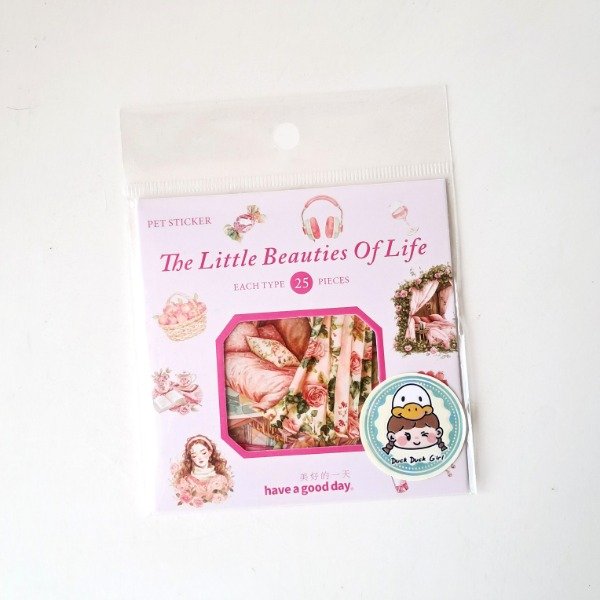 Producto - Set de 25 stickers transparentes - Little Beauties: Girl's Corner