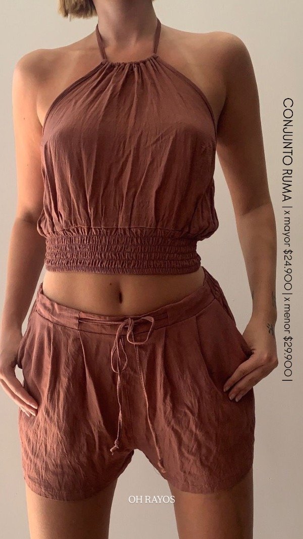 Producto - Conjunto Ruma Chocolate (Top + Short)